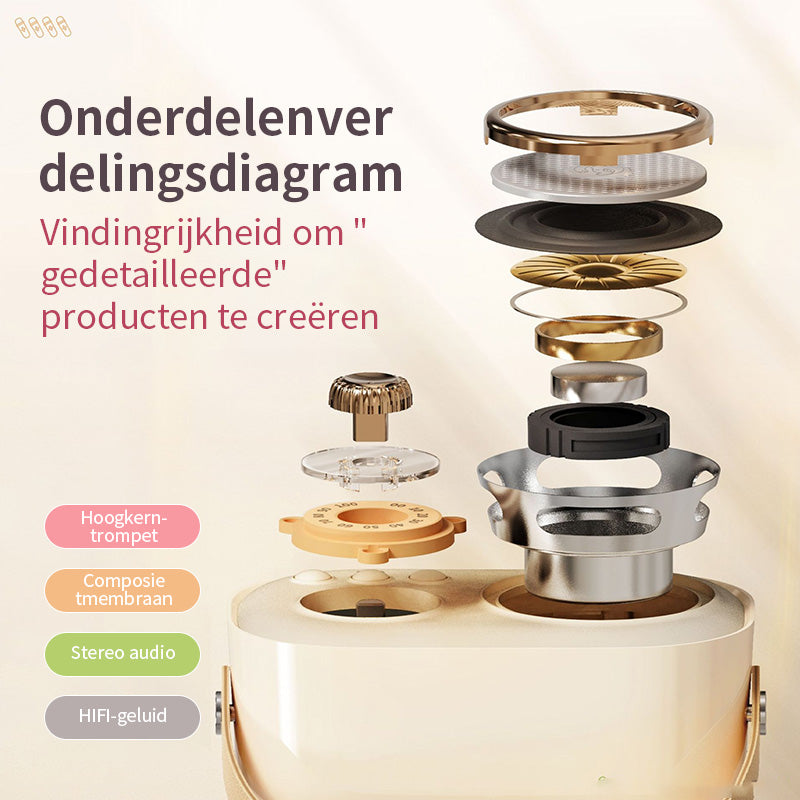 Mini Karaoke-machine met draadloze microfoon