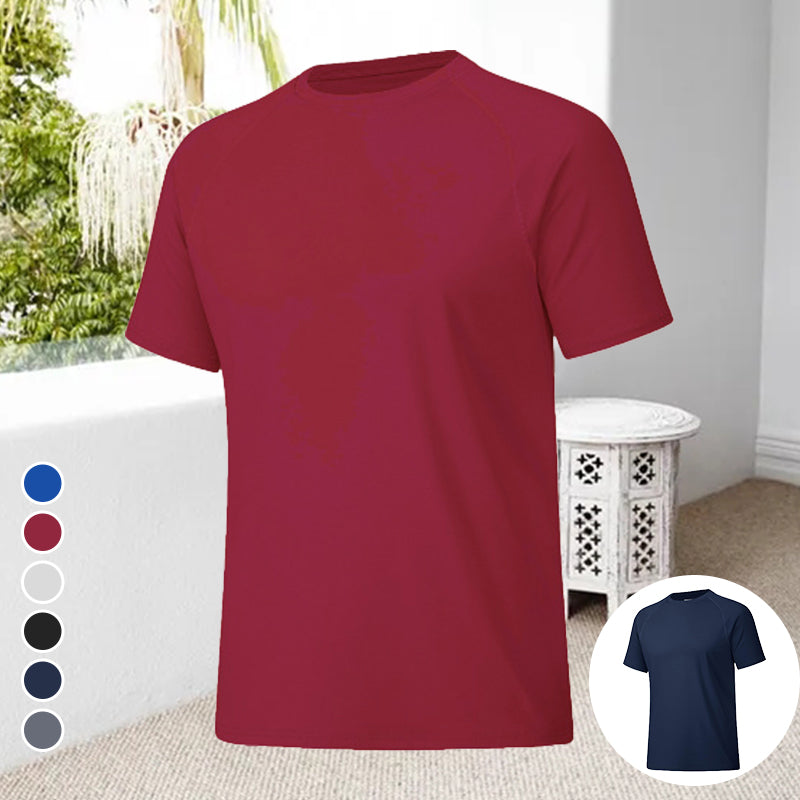 Heren ronde hals, sneldrogend, casual korte mouw