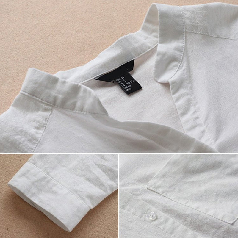 Effen kleur casual losse bloes