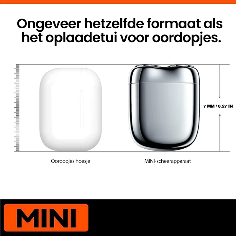 Oplaadbaar, waterdicht en compact scheerapparaat voor thuis, in de auto en op reis