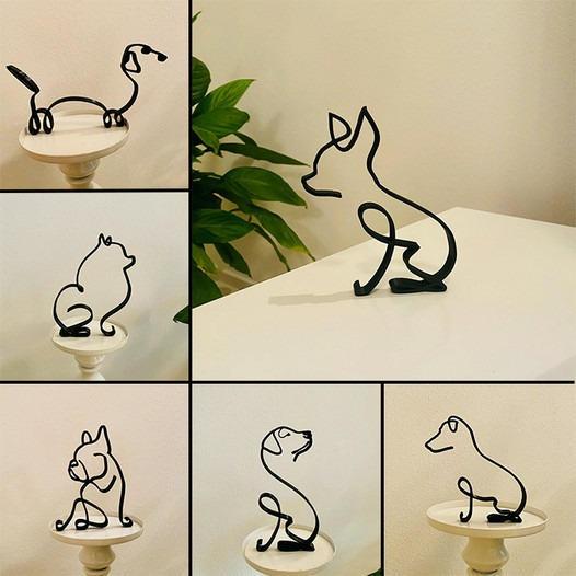 Hond minimalistische kunstsculptuur