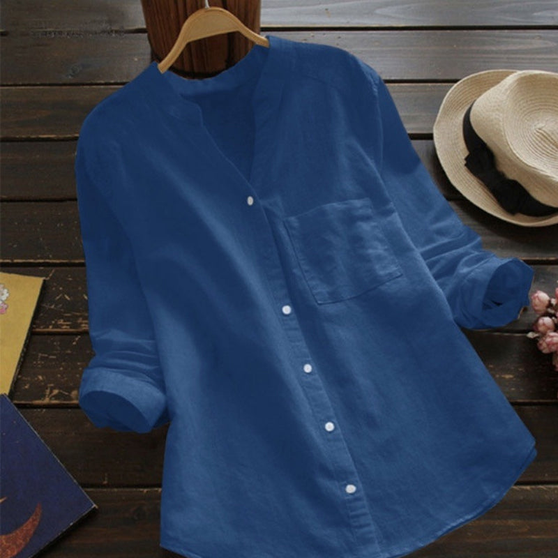 Effen kleur casual losse bloes