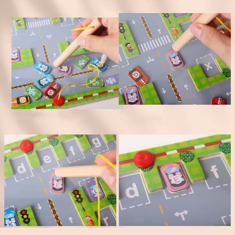 Magnetisch alfabet-parkeerspeelgoed