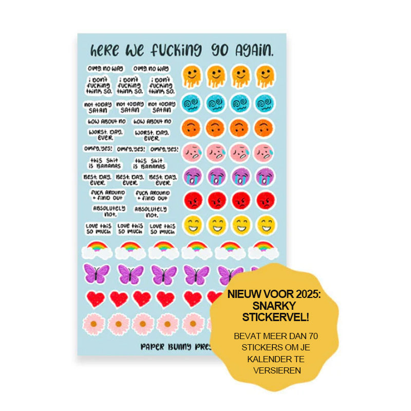 Hier gaan we verdomme weer 2025 kalender