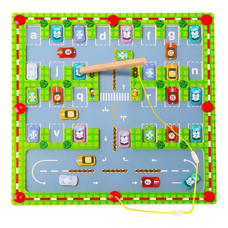 Magnetisch alfabet-parkeerspeelgoed