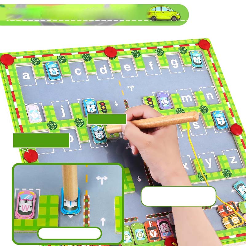 Magnetisch alfabet-parkeerspeelgoed