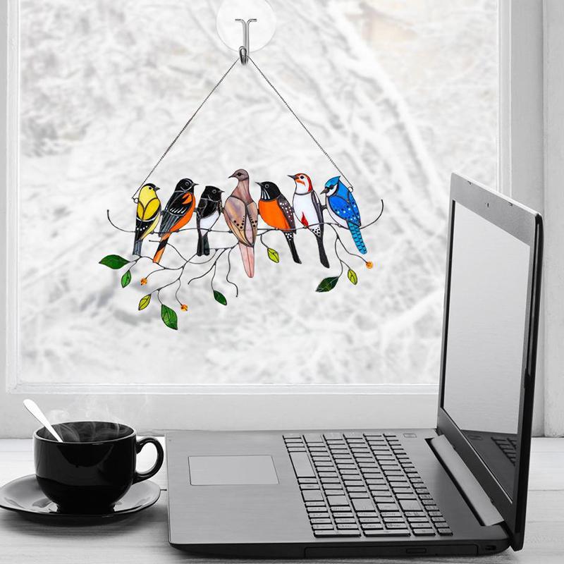 Vogels Glas-in-loodramen 🎁🎄kerstcadeau🐦