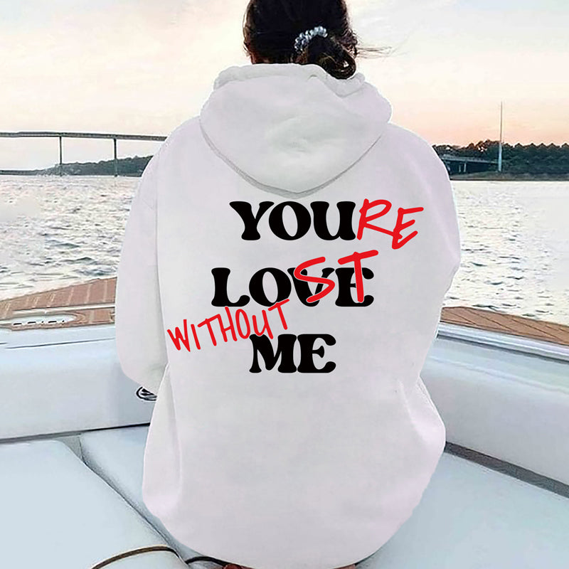 Effen sweatshirt met letterprint