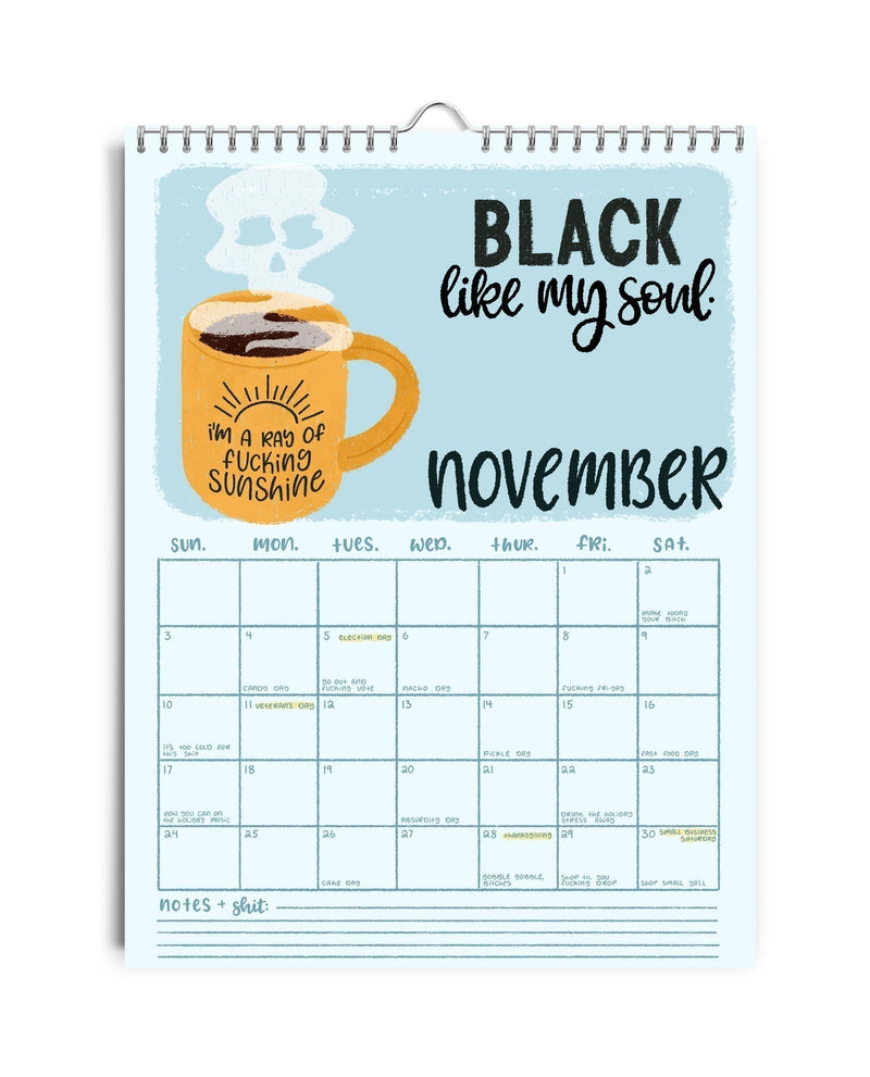 Hier gaan we verdomme weer 2025 kalender