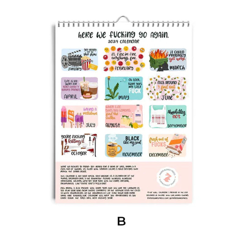 Hier gaan we verdomme weer 2025 kalender