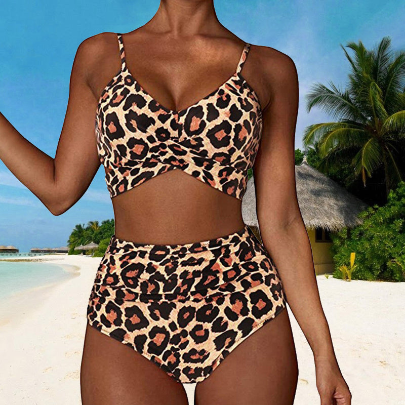 Bikini met kruislingse print