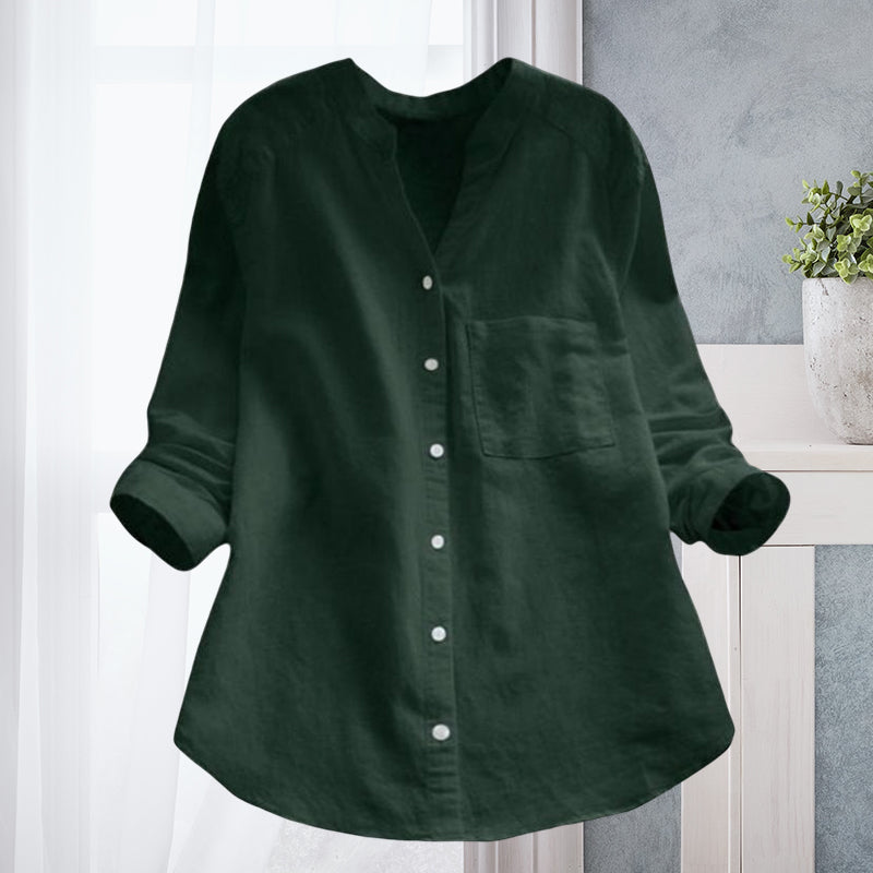 Effen kleur casual losse bloes