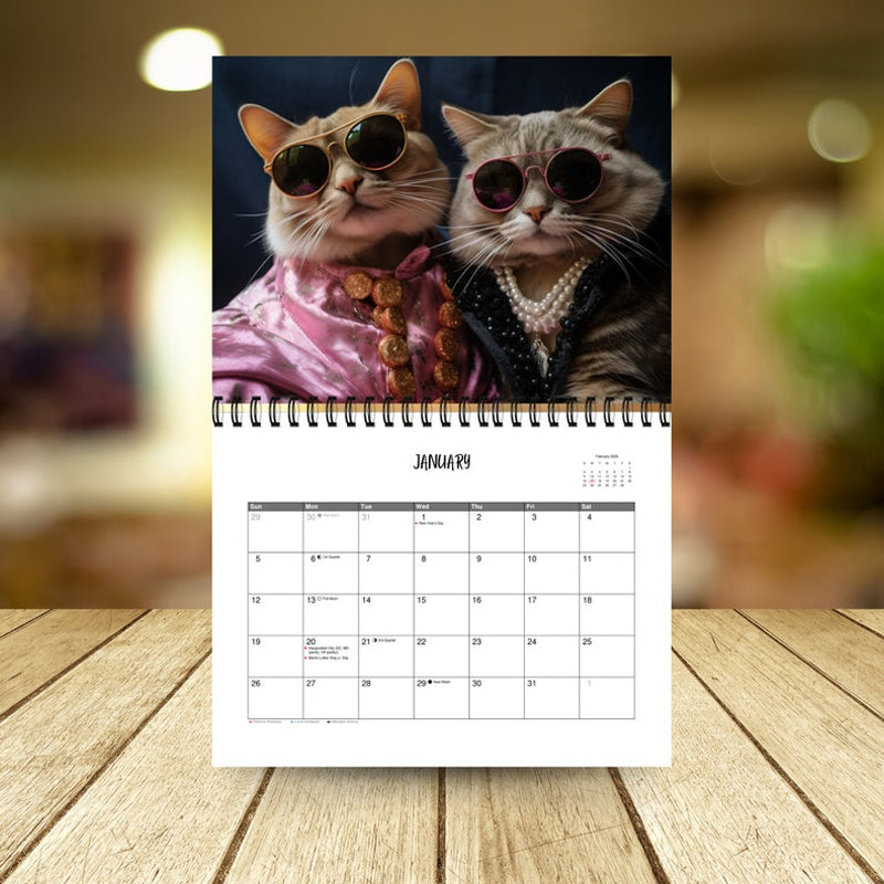 2025 Stijlvolle kattenkalender/cadeau voor kattenliefhebber