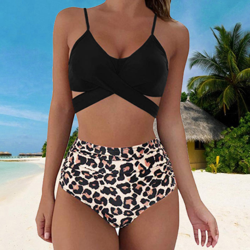 Bikini met kruislingse print