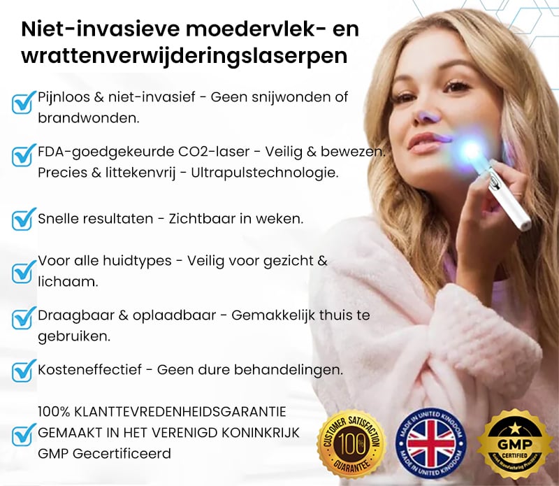 Niet-invasieve laserpen voor het verwijderen van moedervlekken en wratten