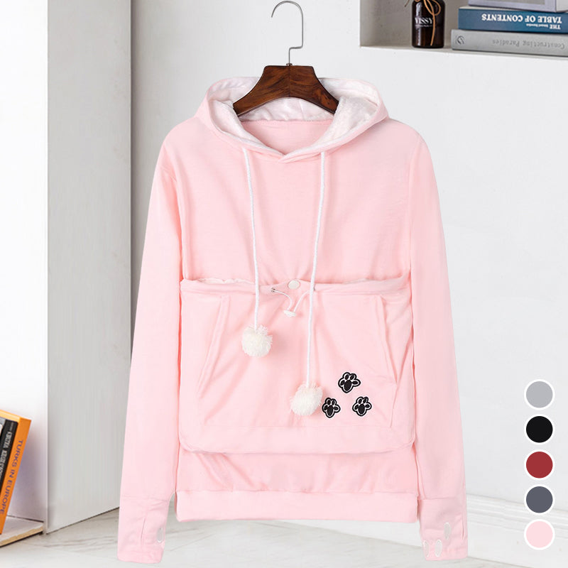 Hoodie met voorvak voor huisdieren