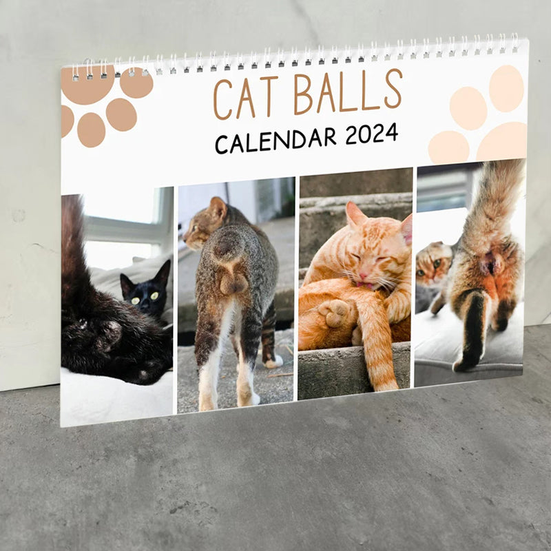 Grappige kattenballen kalender 2024