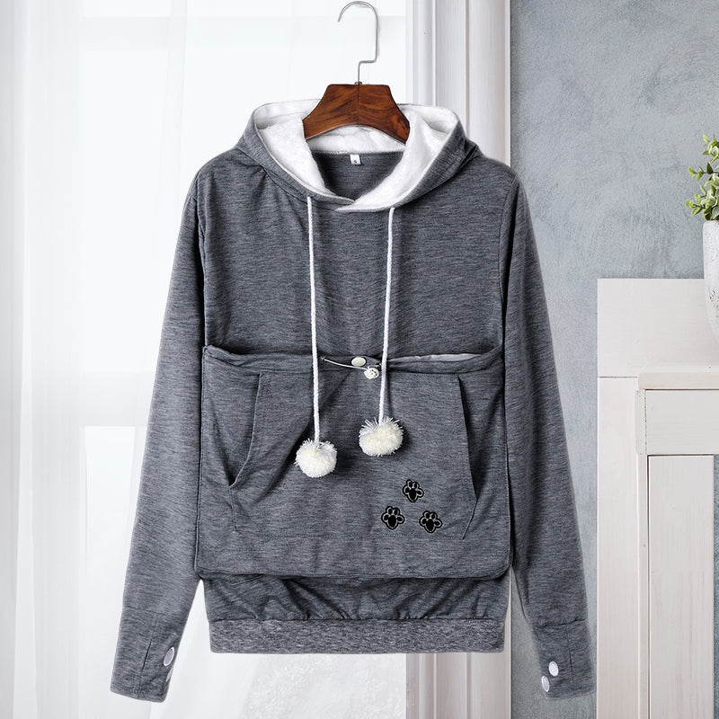 Hoodie met voorvak voor huisdieren