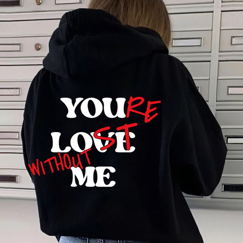 Effen sweatshirt met letterprint