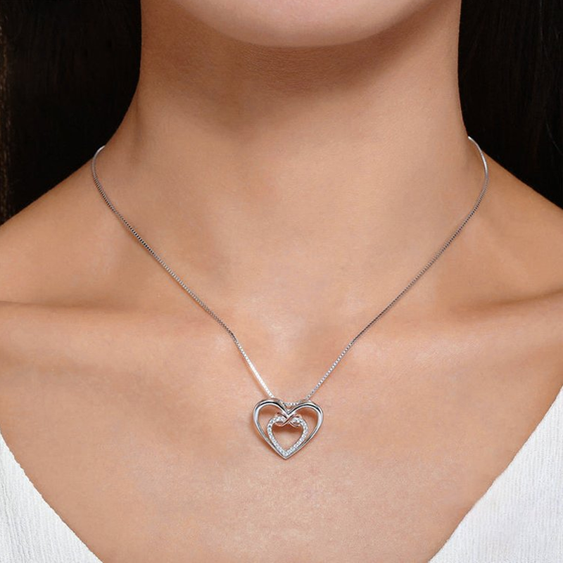Twee harten Infinity ketting