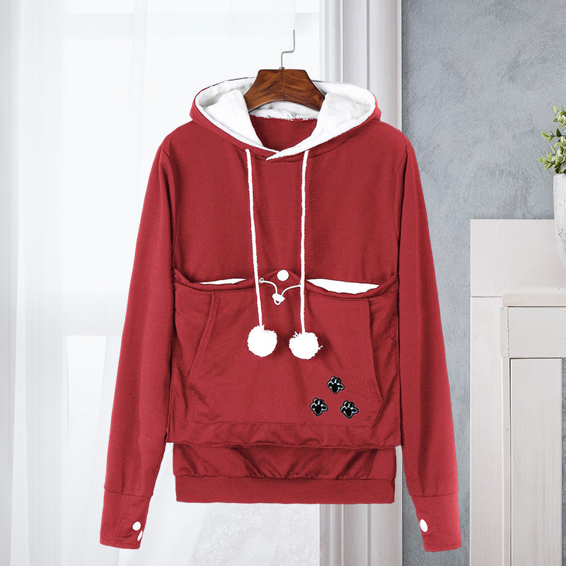 Hoodie met voorvak voor huisdieren