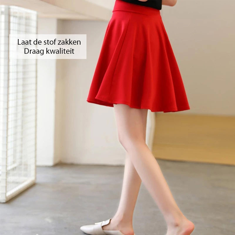 A-lijn Elastische Taille Geplooide Shorts Rokken