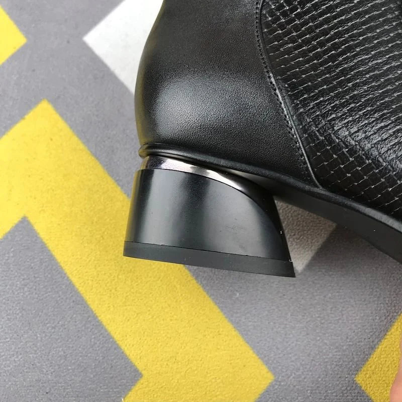 Damesmode echt lederen schoenen met hoge hakken