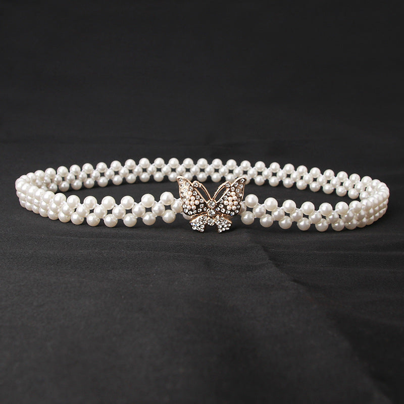 Elegante parel elastische taille ketting