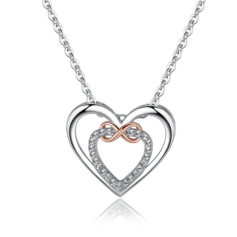 Twee harten Infinity ketting