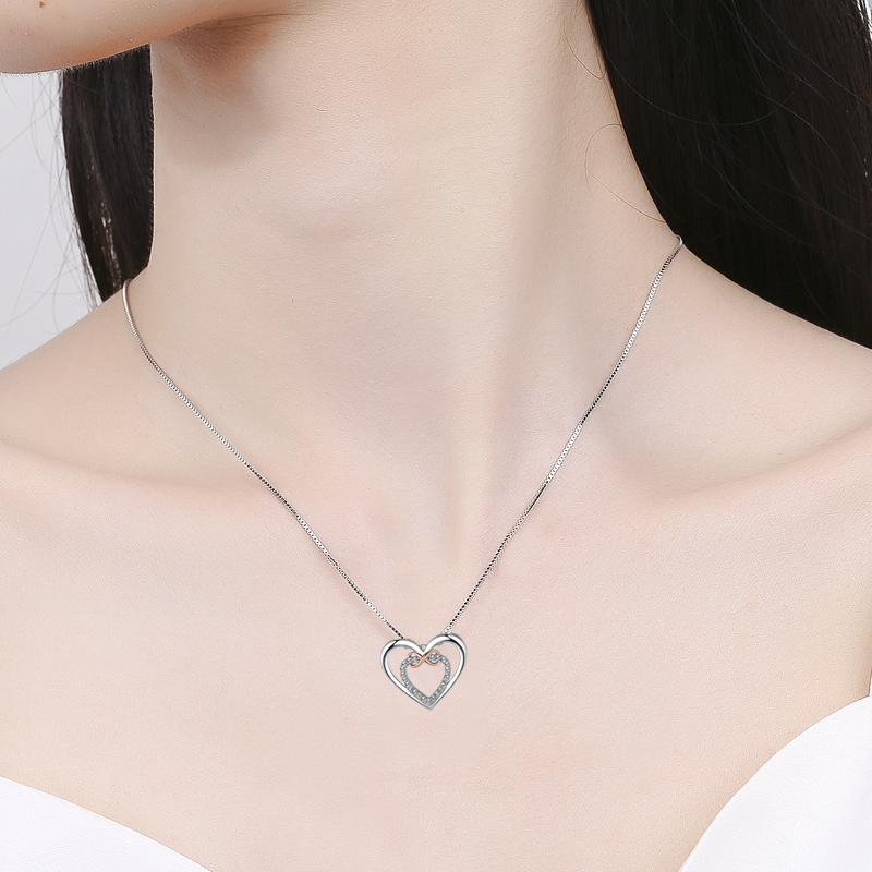 Twee harten Infinity ketting