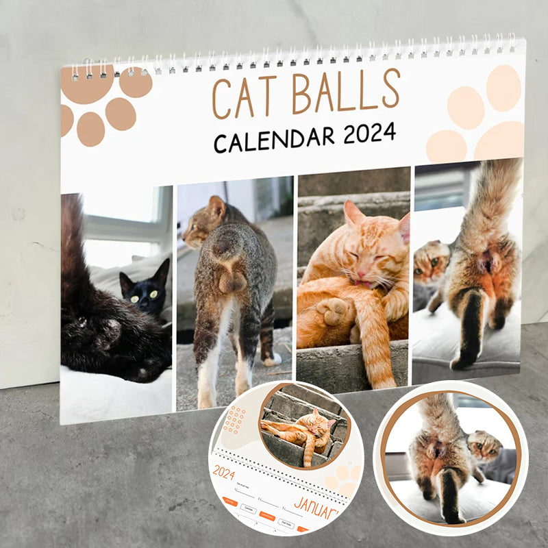 Grappige kattenballen kalender 2024