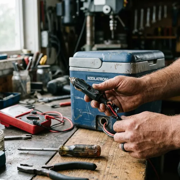 12V stekker koelbox vervangen