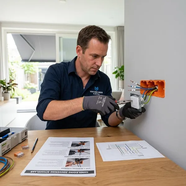 Zonnescherm schakelaar aansluiten in stappen