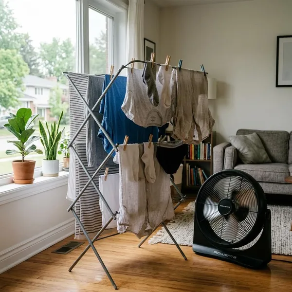 helpt een ventilator om was te drogen