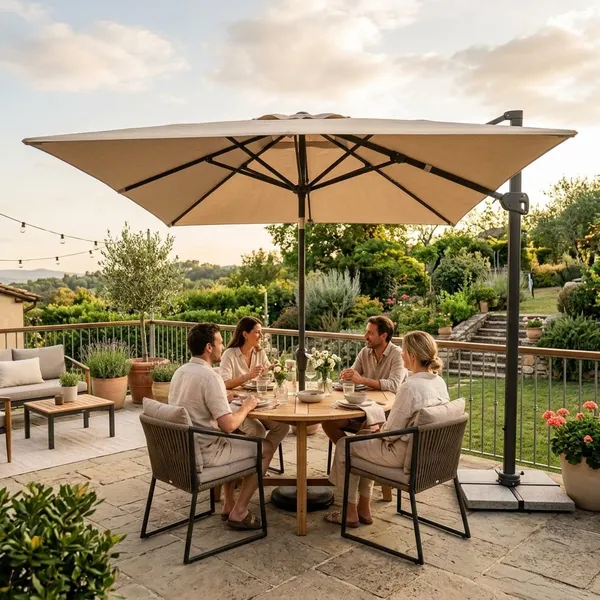 Parasolmaat bij stokparasol of zweefparasol
