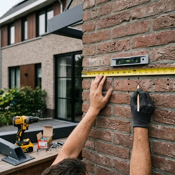 Bepaal waar je het zonnescherm ophangt