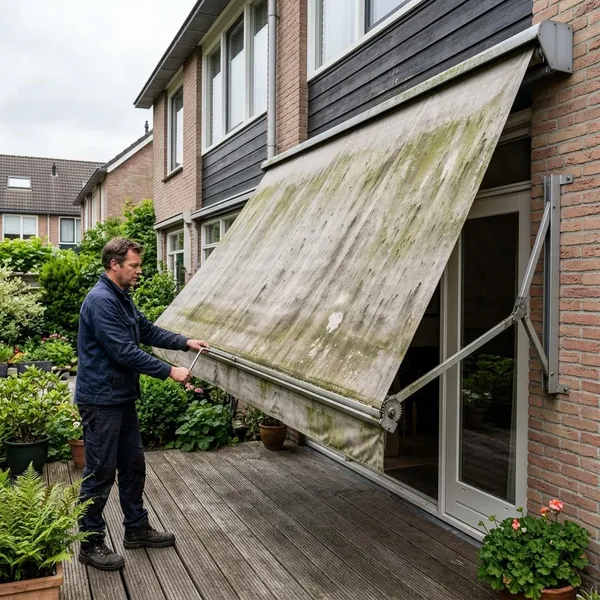hoe krijg ik groene aanslag van mijn zonnescherm
