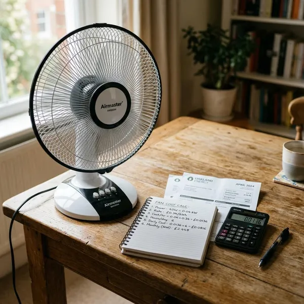 hoeveel kost het om een ventilator per uur