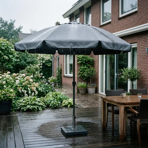 Kan een parasol tegen regen