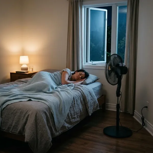 Klachten door slapen met ventilator