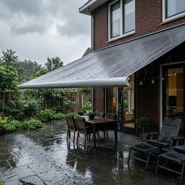 Wanneer een zonnescherm tegen regen kan