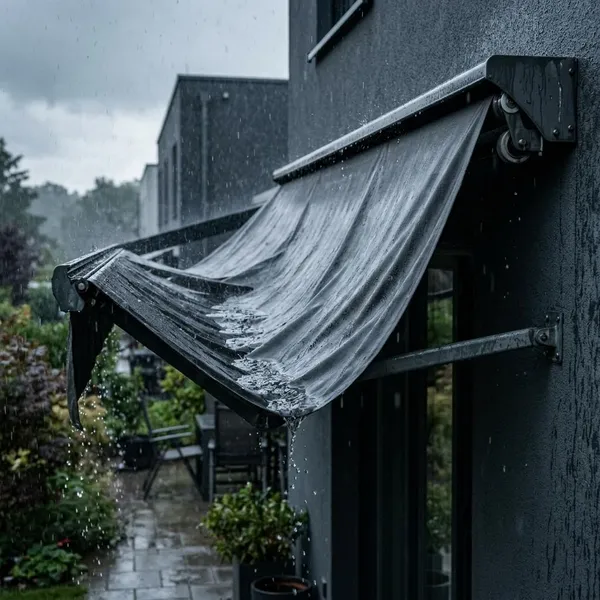 Wanneer je zonnescherm beter inklapt bij regen
