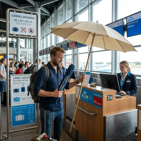 Kan je parasol mee in het vliegtuig