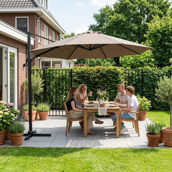 waar parasol plaatsen