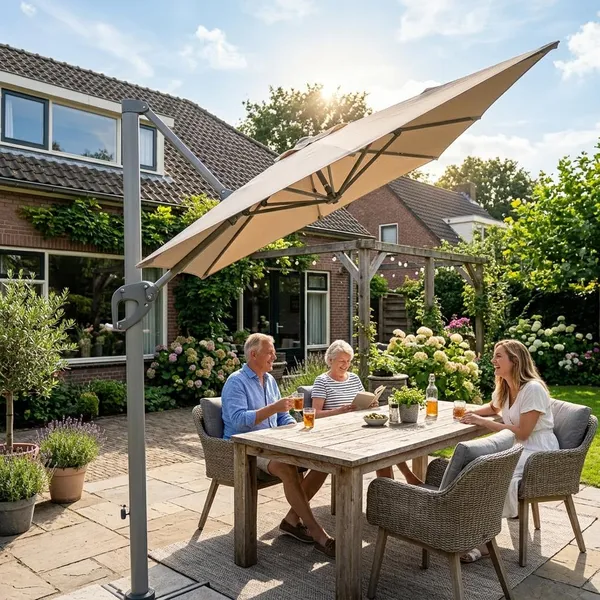 Tilt functie bij een parasol