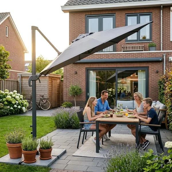 Parasol met tilt functie gebruiken