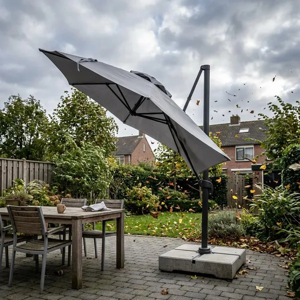 Kenmerken van een windbestendige parasol