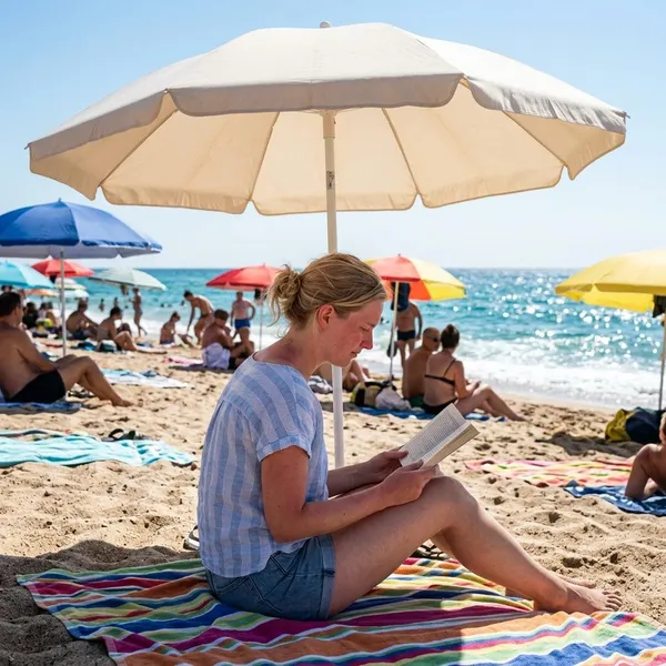 Wanneer je onder een parasol sneller bruin wordt