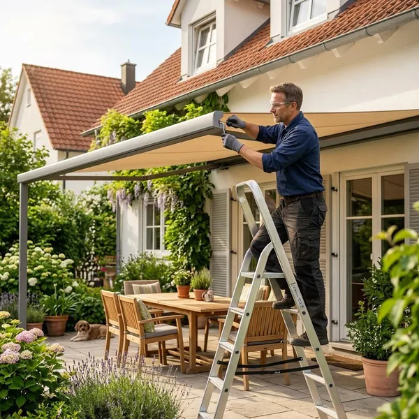 Elektrisch zonnescherm afstellen