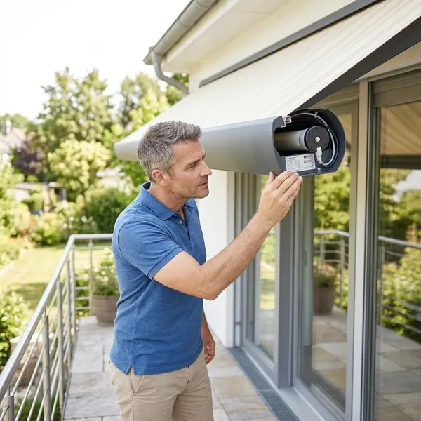 zonnescherm afstellen motor